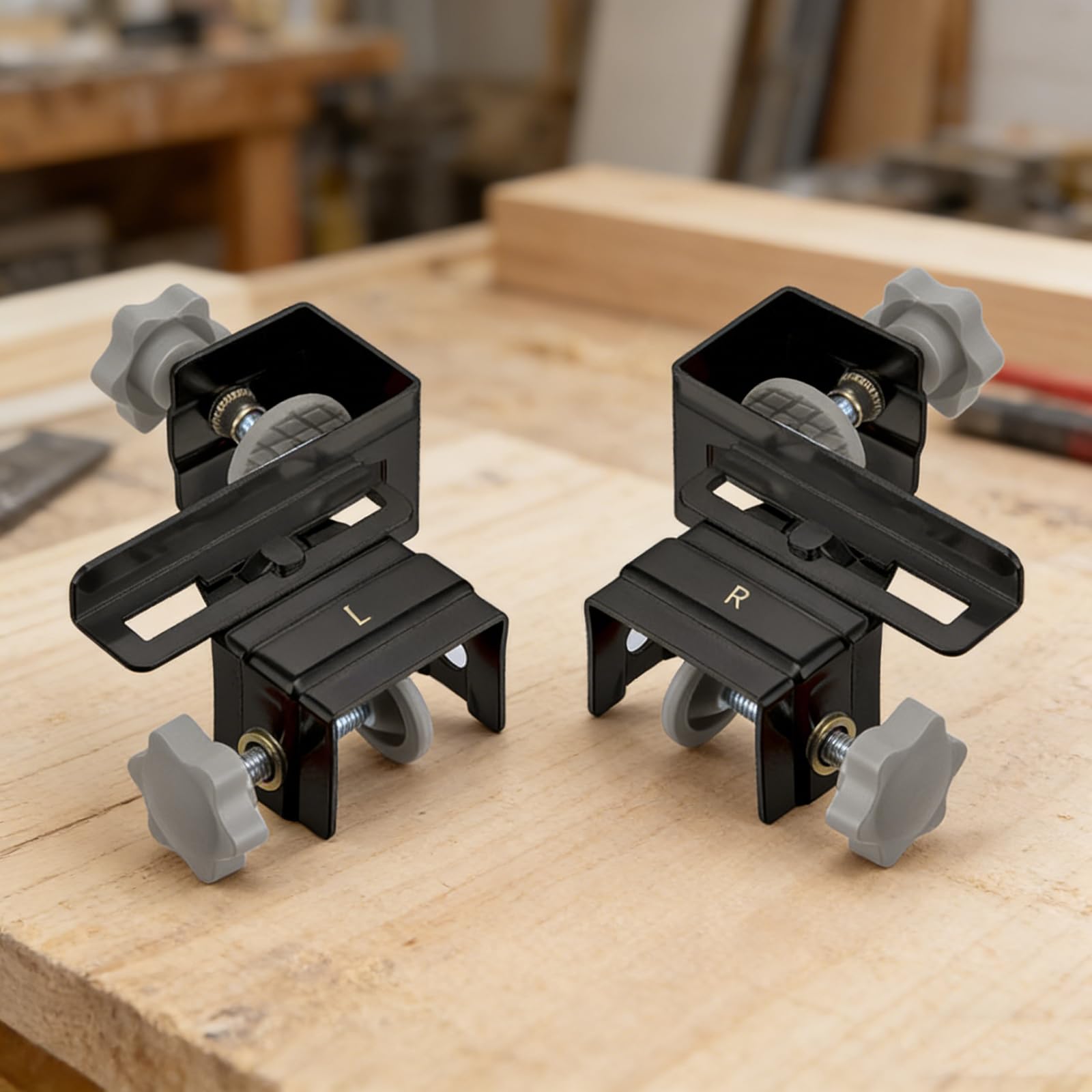 Abrazaderas ajustables de acero inoxidable para guías de cajón