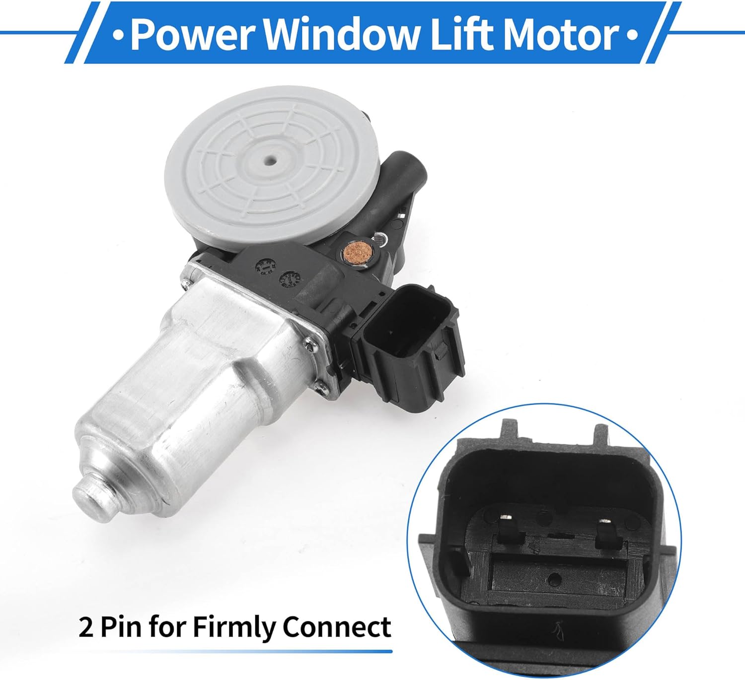 Front Right Passenger Side Power Window Regulator Lift Motor for Nissan Sentra 2013-2019 No.807313SG1A 2 Pins Car Window Glass Lift Motor W/Auto Lift