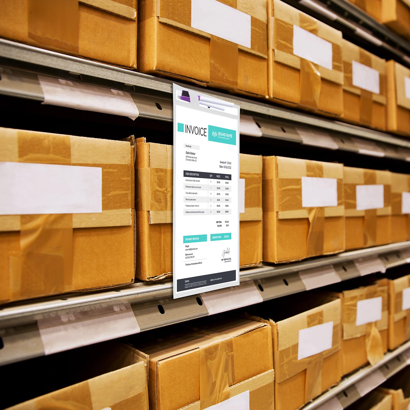 Nezyo 50 bolsillos de plástico de borrado en seco, soportes para boletos de trabajo, bolsillos para pedidos de tiendas, fundas transparentes para boletos, fundas de plástico para suministros de