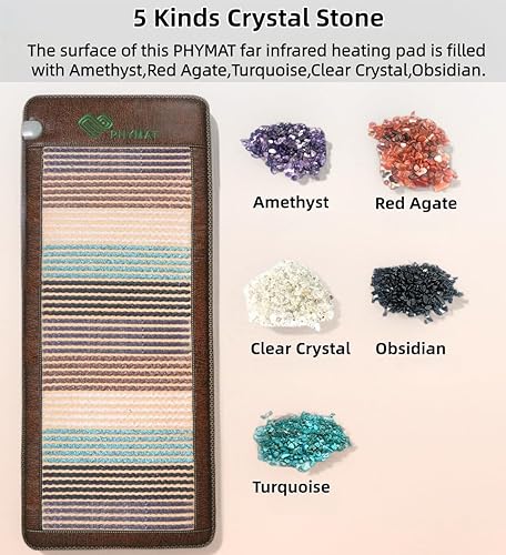 Miniatura 3 de PHYMAT Almohadilla térmica de infrarrojos lejanos para la espalda, tapete infrarrojo de cuerpo completo, tapete de amatista, alfombrilla de cristal