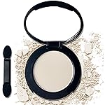 MEICOLY Off White Single Eyeshadow with Mirror,Beige Matte Eye Shadow for Halloween Makeup,Pressed Powder Eyeshadow,Matte Shade Eyelid Color Eye Makeup,High Pigment,Long Wear,Waterproof