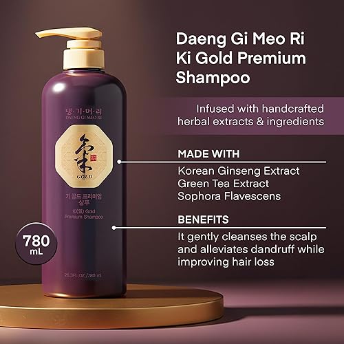 Miniatura 3 de DAENG GI MEO RI - Champú Ki Gold Premium 2 de 26.4 fl oz + 1 tratamiento de 26.4 fl oz + 10 muestras de bolsa de viaje de 0.3 fl oz, las muestras