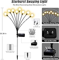Vista 4 de Luces solares de jardín al aire libre, paquete de 4, 32 LED, luz oscilante impermeable, luces solares al aire libre para jardín, camino, patio