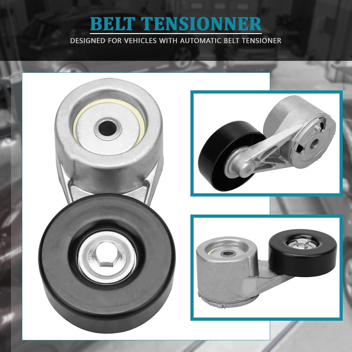 IRONTEK 38108 Belt Tensioner Pulley Assembly fit for Chevrolet (1987-1989 Astro/ 1989-1995 Blazer/ 1988-1995 C1500/ 1992-1995 C1500 Suburban/ 1988-1995 C2500), for GMC C1500/C2500#10129558 10187658