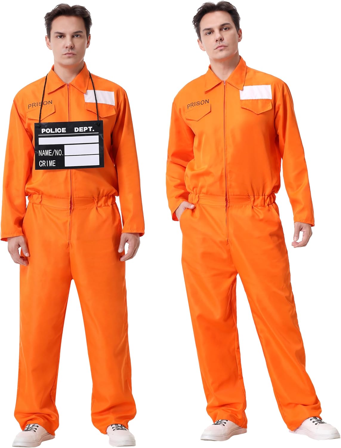 Prisoners Jumpsuit Costume Orange Cosplay Outfit Halloween Men Prisoners Costume Adult Jail Uniform Convict Uniforms - Image 3