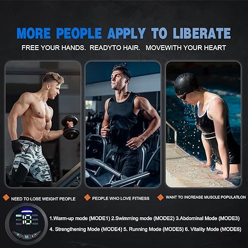 Miniatura 3 de Estimulador ABS, máquina abdominal, estimulador muscular, cinturón de tonificación abdominal, estimulador de abdominales portátil, equipo de