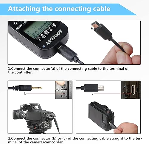 Miniatura 7 de Control remoto de cámara inalámbrica y controlador de zoom temporizador - Comandante remoto con cable multiterminal para Sony a7 a7R a7S a7II A7SII