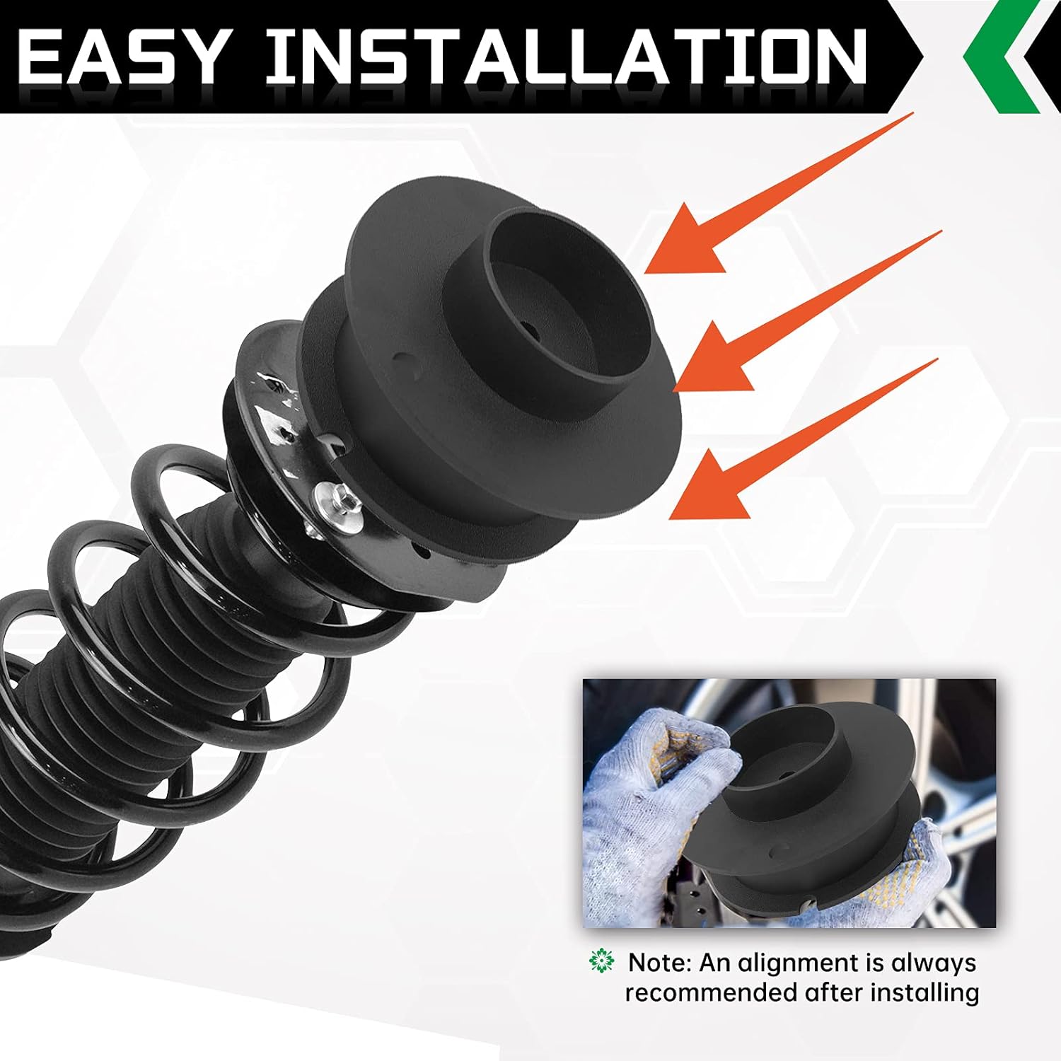 AUTOPTIM 2.5 inch Front Leveling Lift Kit - Replacement for 2014-2024 Ram 2500 3500 4WD, High-Strength Steel Spring Spacers with Shock Mounts Relocation Brackets