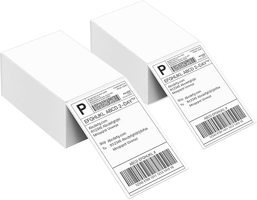 NELKO - Etiquetas térmicas de 4 x 6 etiqueta térmica de envío directo paquete de 1000 etiquetas plegables de ventilador de 4 x 6 compatible con