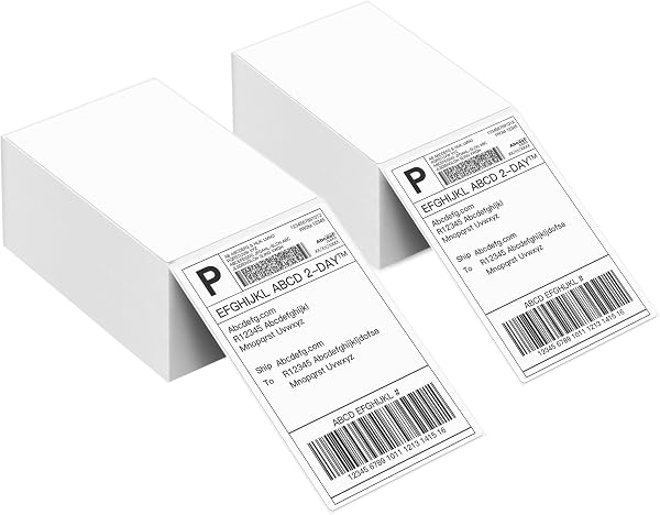 4x6 Thermal Labels, NELKO Thermal Direct Shipping Label (Pack of 1000 4x6 Fan-Fold Labels), Compatible with Rollo, JADENS, iDPRT, MUNBYN and Most Thermal Printer, Perforated, Commercial Grade