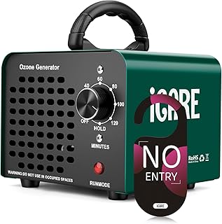 ICARE Generador de Ozono Hogar, Profesional Máquina de Ozono 30000mg/h, Purificador de Aire con Temporizador, Dispositivo de Ozono Portátil para Garajes, Hogar, Coche, Eliminación de Olor Hasta 300 ㎡