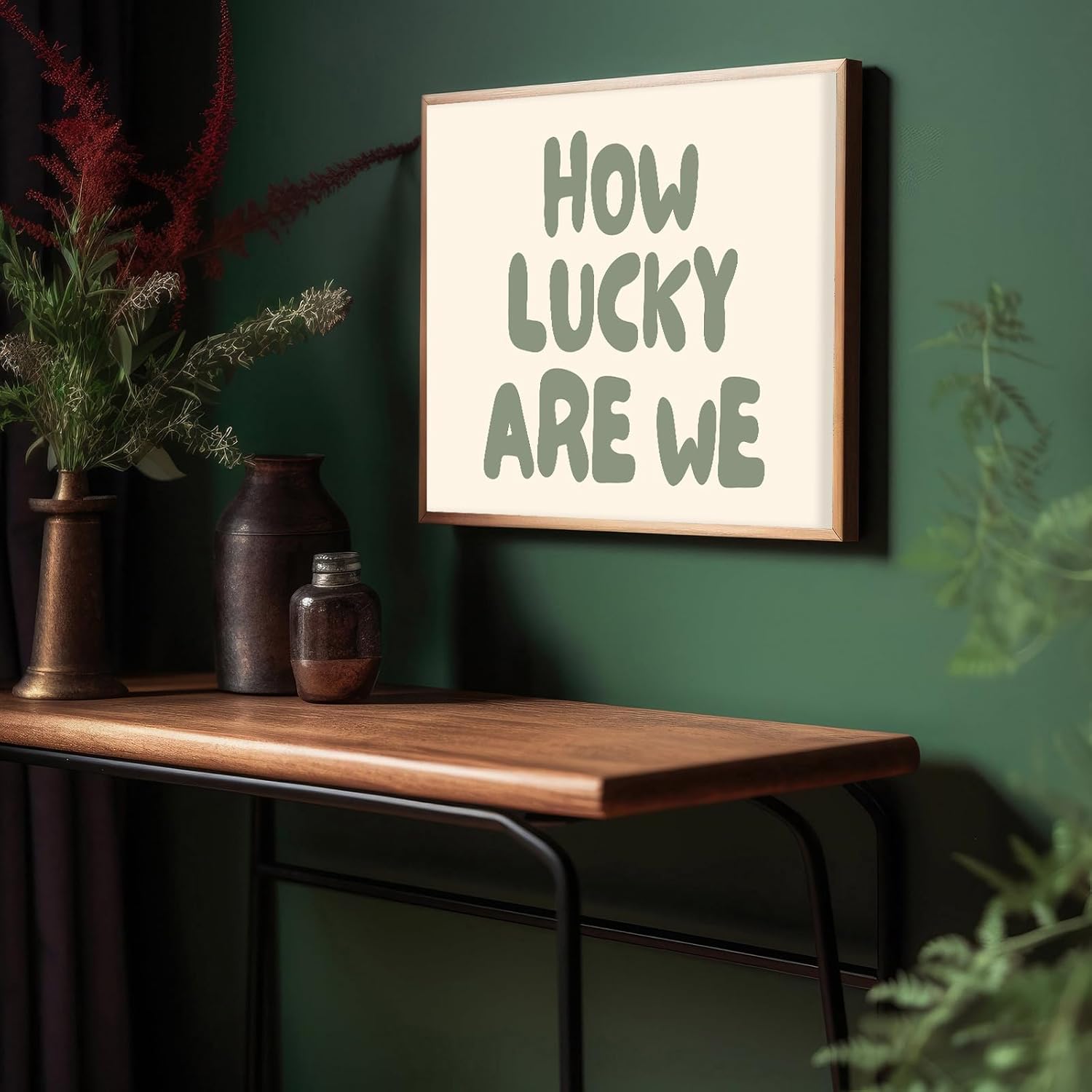 KAQNMY Minimalist Wall Art Poster Warm Healing and Cozy Home Decor Print Retro Aesthetic Print How Lucky Are We Poster for Living Room Bedroom Dorm Apartment Office 16x24 Inch UnFramed Decor - Image 6