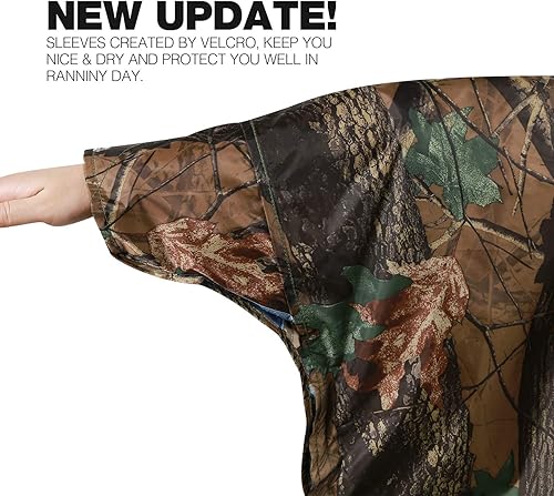 Miniatura 2 de REDCAMP Poncho de lluvia impermeable con capucha y brazos para acampar y senderismo