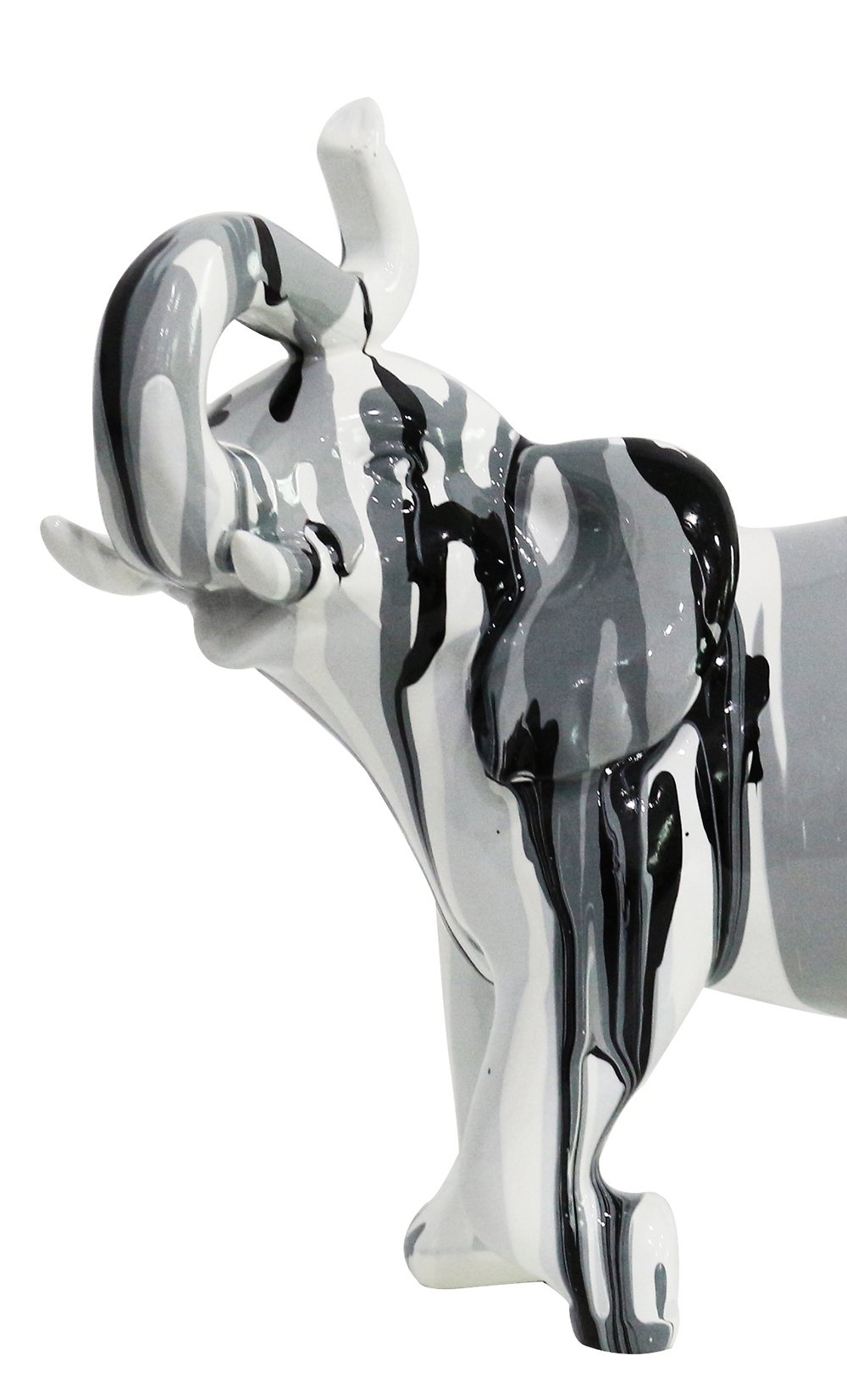 Statua Elefante Nero Bianco Decorazione – Design moderno contemporaneo