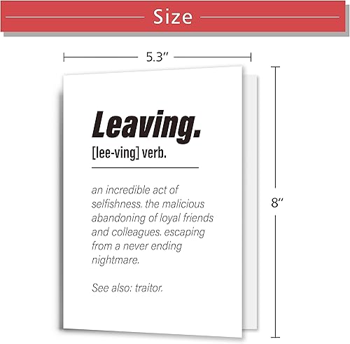 Miniatura 2 de WEIZHEN Tarjeta de despedida de trabajo, tarjeta de felicitación para compañero de trabajo, tarjeta de despedida para colega, jefe, tarjeta de