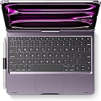 Vista 23 de edaiser Funda de teclado giratoria para Apple iPad mini 6ª 7ª generación a17 Pro, teclado Bluetooth compacto con trackpad retroiluminado RGB
