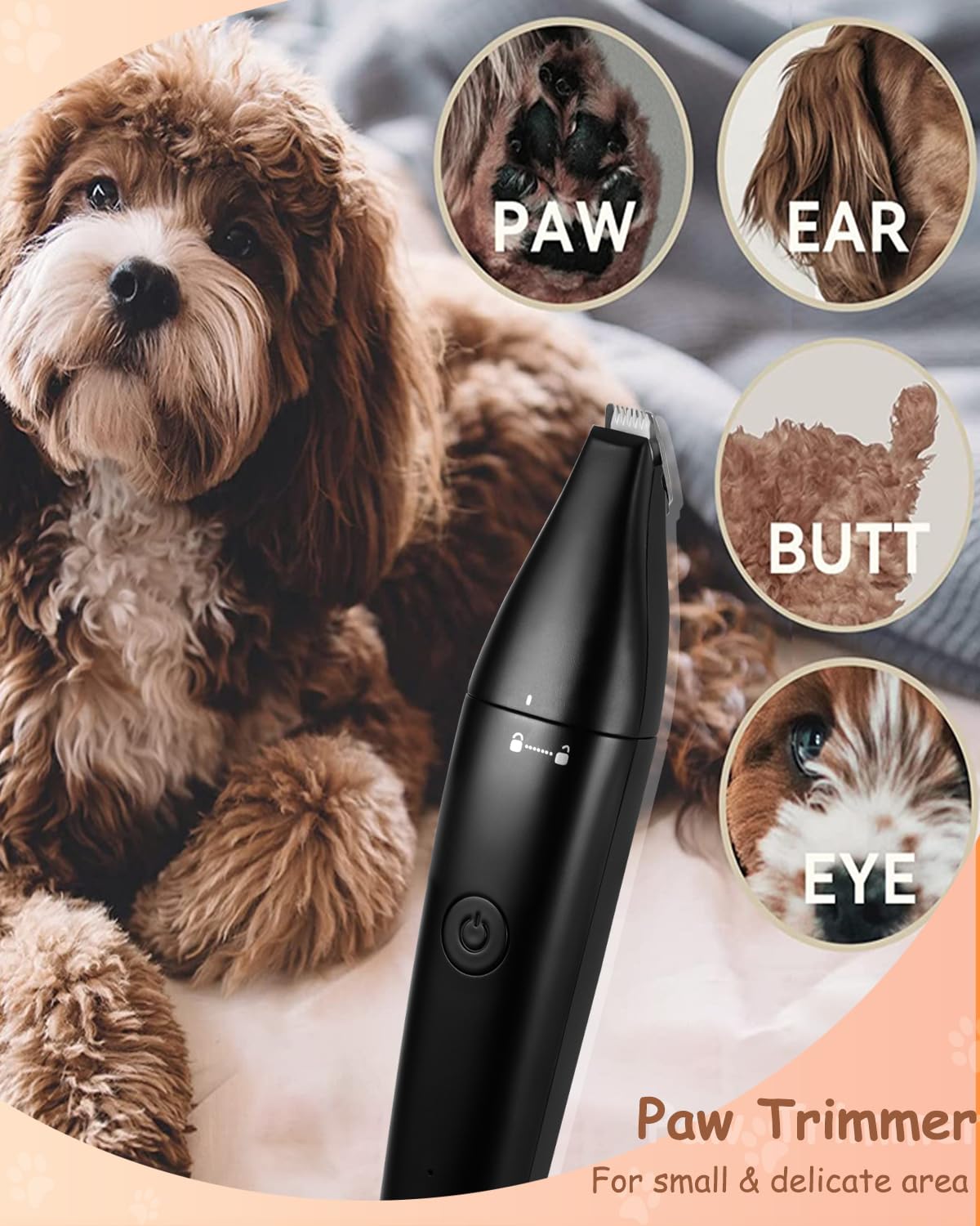 Cussity 4 in 1 Dog Clippers for Grooming Paw Trimmer USB-C Rechargeable Dog Grooming Clipper Kit Nail Ginder with Two Speeds - Image 4