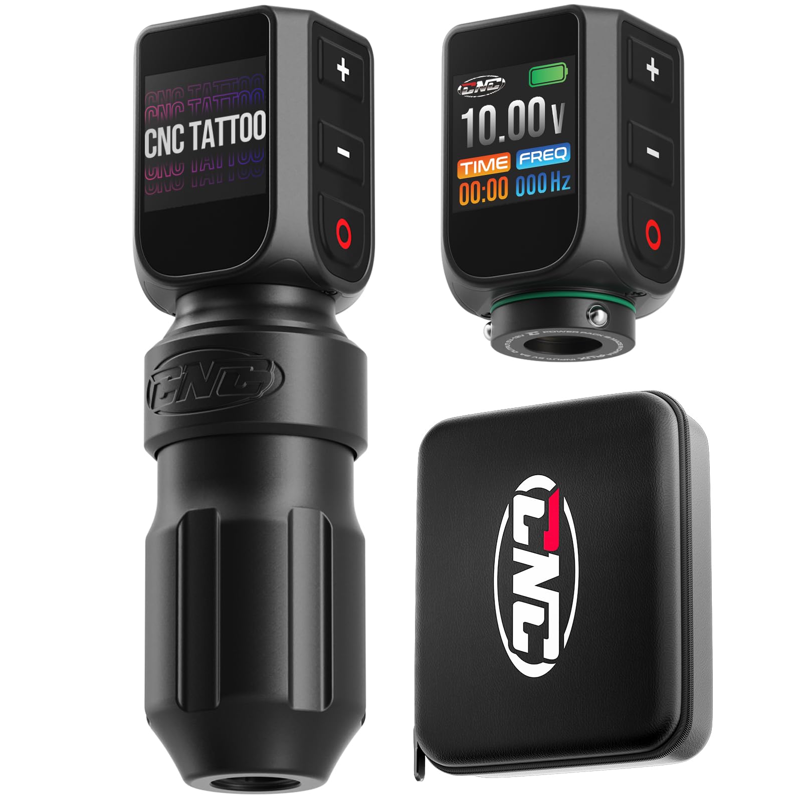 Wireless Tattoo Maschine, CNC Rotary Pen with 3200mAh Dual Batteries Power Supply Tattoo Gun LED Display 4.0 Stroke Coreless Motor for Tattoo Professionals and Beginners CNC-M2-E77PRO-1