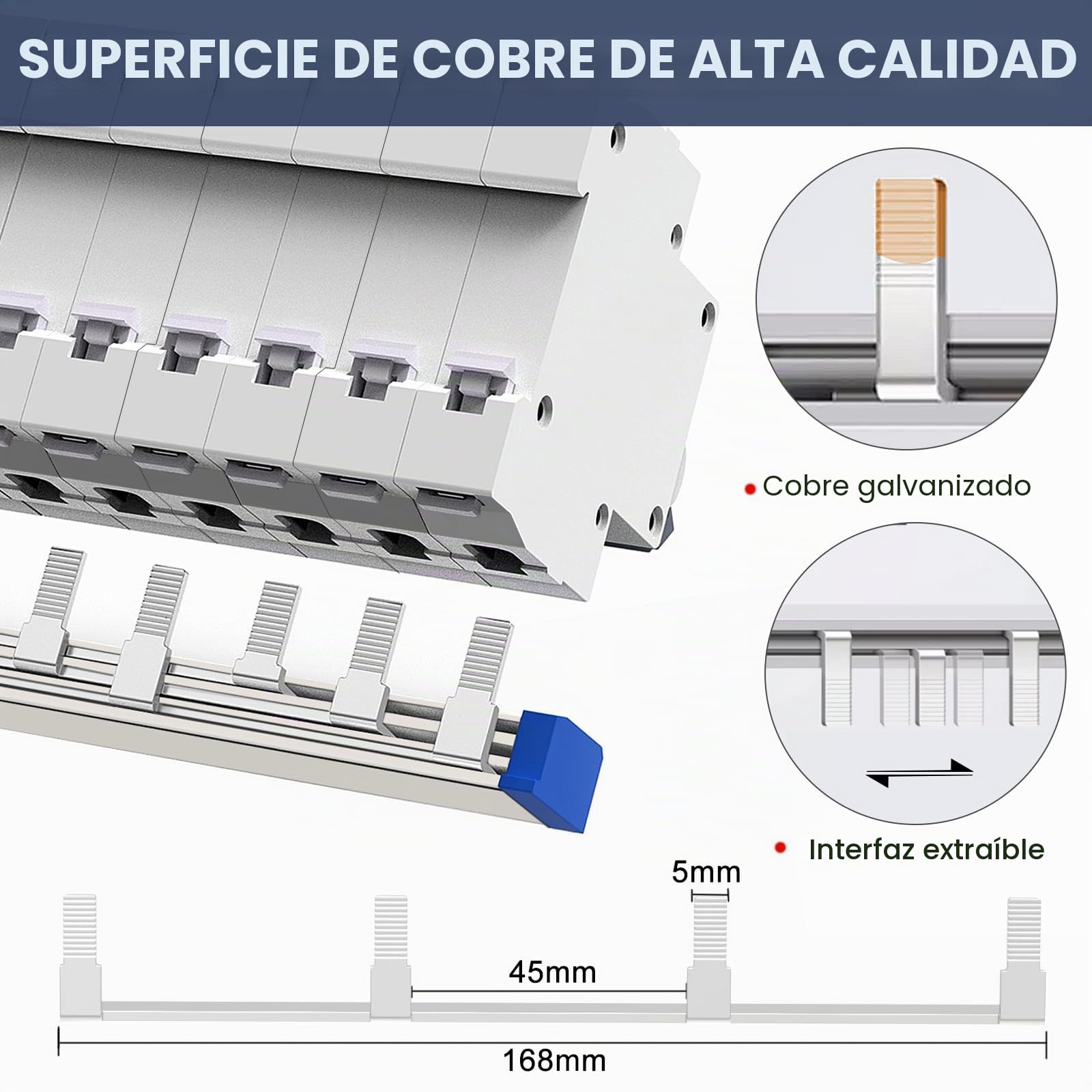 Caja De Distribución de 3 Filas con Disyuntor 4P FI tipo A 40A 30mA FI RCCB y Fusibles B16, Armario de Control con Barra Colectora/Montaje Empotrado