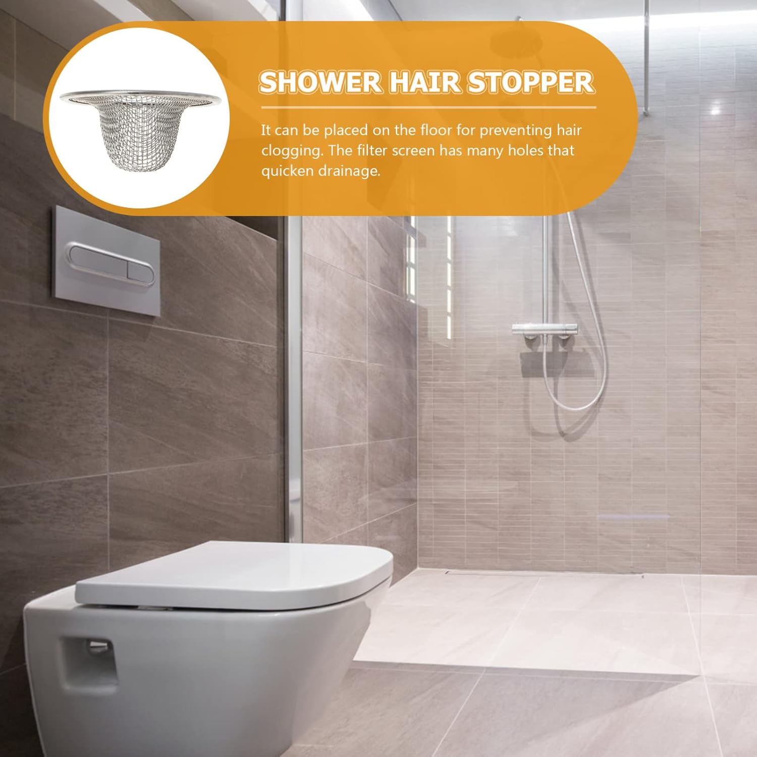 NUOBESTY 20pcs Stainless Steel Hair Catcher for Bathtub Drain Narrow Edge Filter Easy Installation Bathroom Accessory Prevents Hair Clogs Showers and Tubs