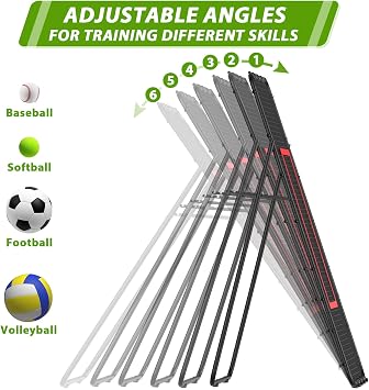 Adjustable Volleyball Rebounder Net, Volleyball Bounce Back Training Equipment with Strike Zone, Indoor Outdoor Rebounder Hitting Serving Passing Spike Practice for Lacrosse, Baseball, Soccer,Tennis