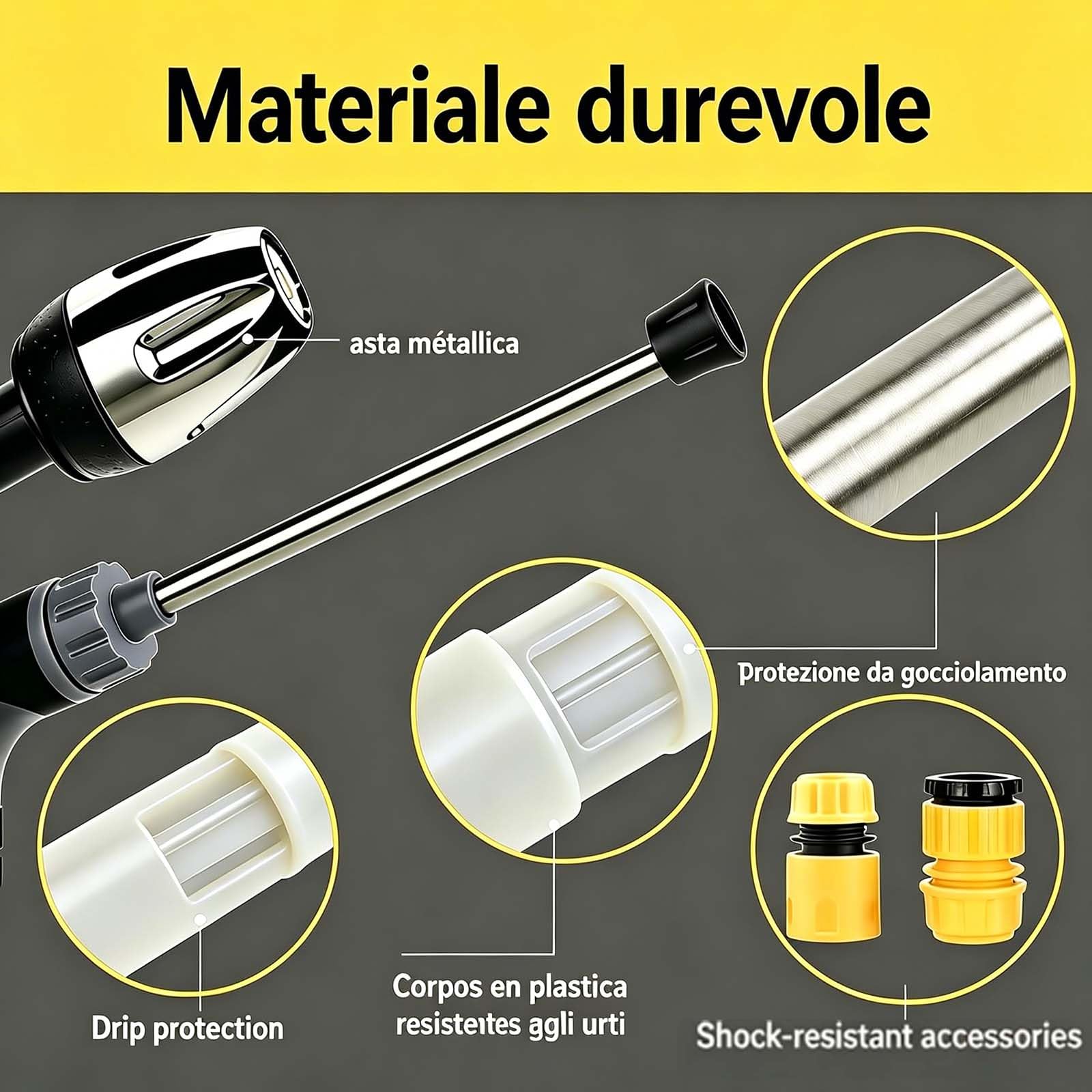 Jetterix Idropulitori Nozzle, Idrogetto Jetterix Pressure Washer Alta Pressione, Pistola Idropulitrice per Pulizia di Autolavaggio e Vialetto (1 Pcs)