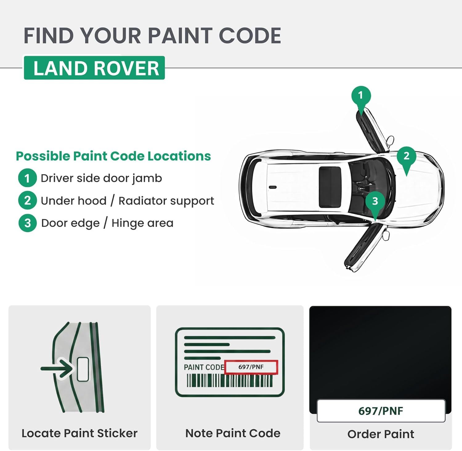 ERA Paints - 697/PNF - Java Black Mica for LAND ROVER Exact OEM Color Match Automotive Touch Up Paint for Cars - Scratch & Chip Repair for Metal & Plastic - Essential Kit - Made in USA