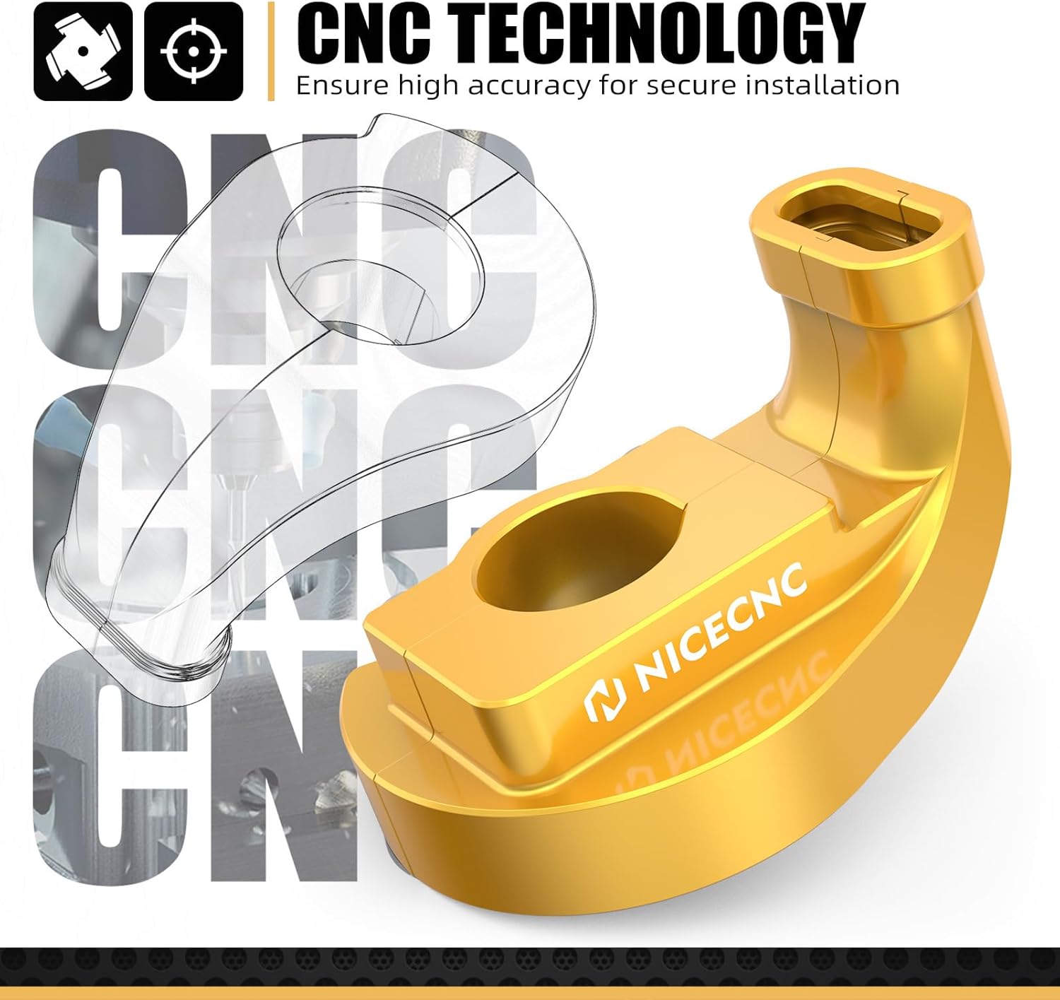 NICECNC Gold 57100-14D00 Throttle Grip Housing Guard Protector Compatible with Suzuki DRZ400/DRZ400E/DRZ400S/DRZ400SM 2000 2001 2002 2003 2004-2021 2022 2023 2024 See Fitment
