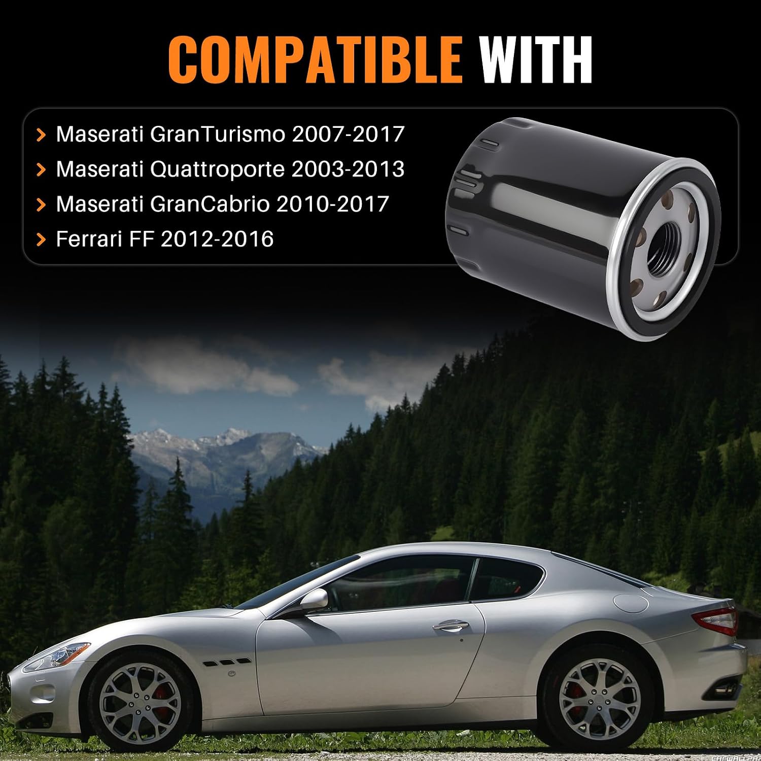 289571 Engine Oil Filter Cartridge Compatible with Maserati GranTurismo2007-2017 /Quattroporte 2003-2013/ranCabrio 2010-2017/Ferrari FF 2012-2016