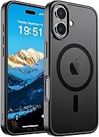 Vista 363 de SUPFINE - Funda magnética para iPhone 13 Pro Max (compatible con MagSafe), (protección contra caídas de grado militar de 10 pies), delgada, Negro