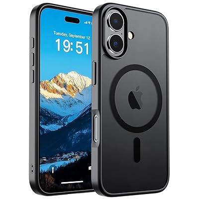 SUPFINE Magnetic for iPhone 17 Case (Compatible with MagSafe)(Military Grade Drop Protection) Translucent Matte Shockproof with Anti-Fingerprint Phone Cover 2025,Black