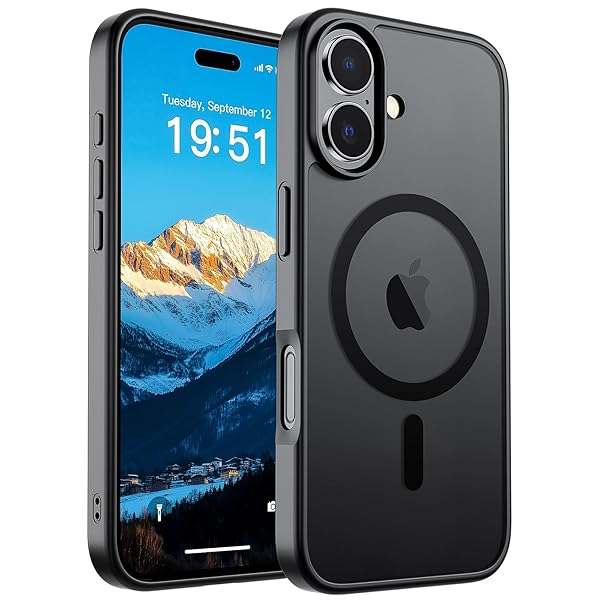 SUPFINE Magnetic for iPhone 17 Case (Compatible with MagSafe)(Military Grade Drop Protection) Translucent Matte Shockproof with Anti-Fingerprint Phone Cover 2025,Black