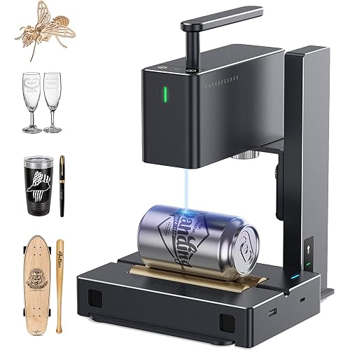 LaserPecker LP2 Laser Engraver with Roller, Portable and Handheld Laser Engraving Machine for Wood Metal Leather Acylic Engraving Laser Cutter, Suit Set with Versatile Rotary Roller
