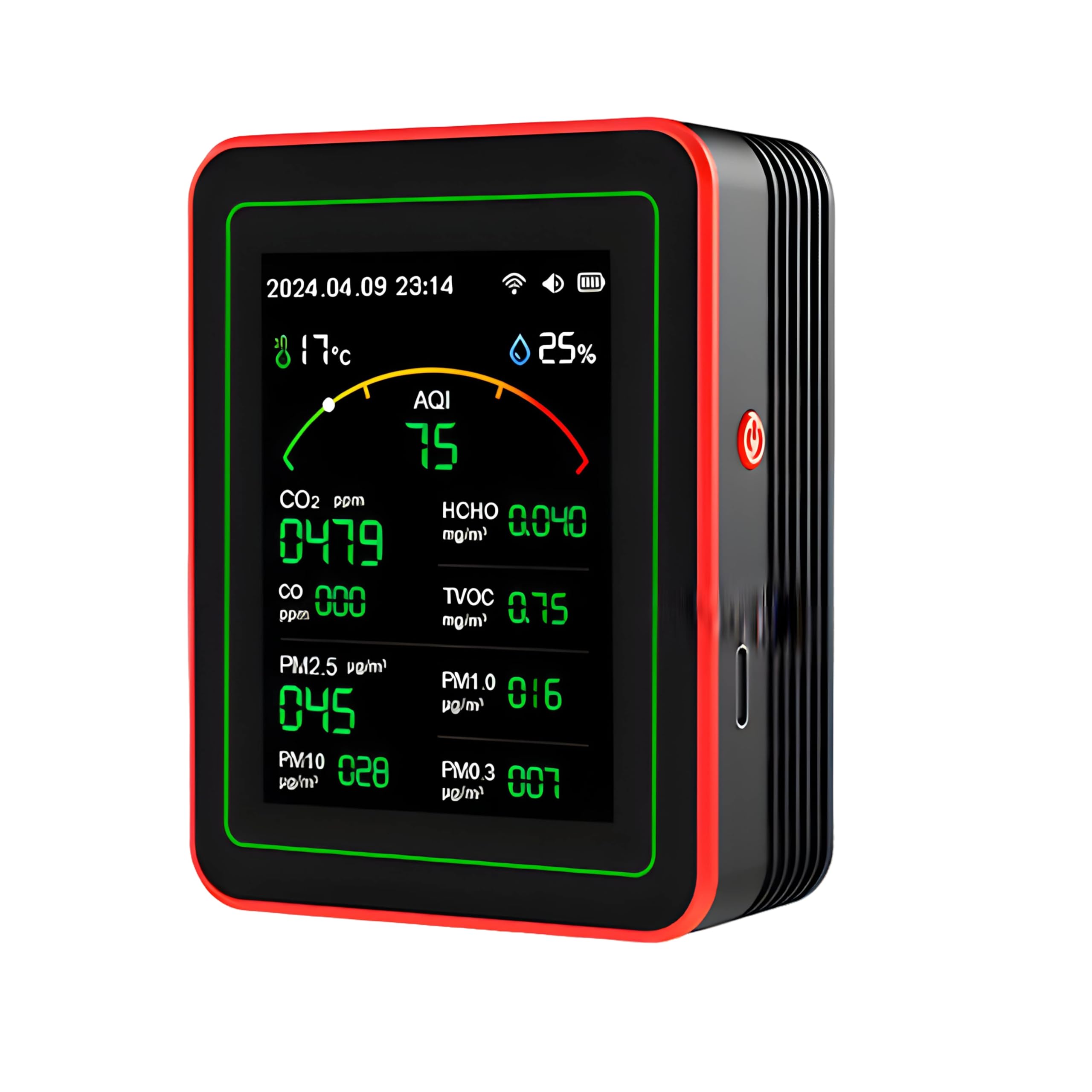 DeWire15-in-1 WiFi Smart Air Quality Monitor with 2.8" TFT Display - Smart Life App Compatible Indoor AQI Detector, CO2/CO/HCHO/TVOC/PM2.5/PM10/PM1.0/PM0.3 Pollution Tester with Alarm Function