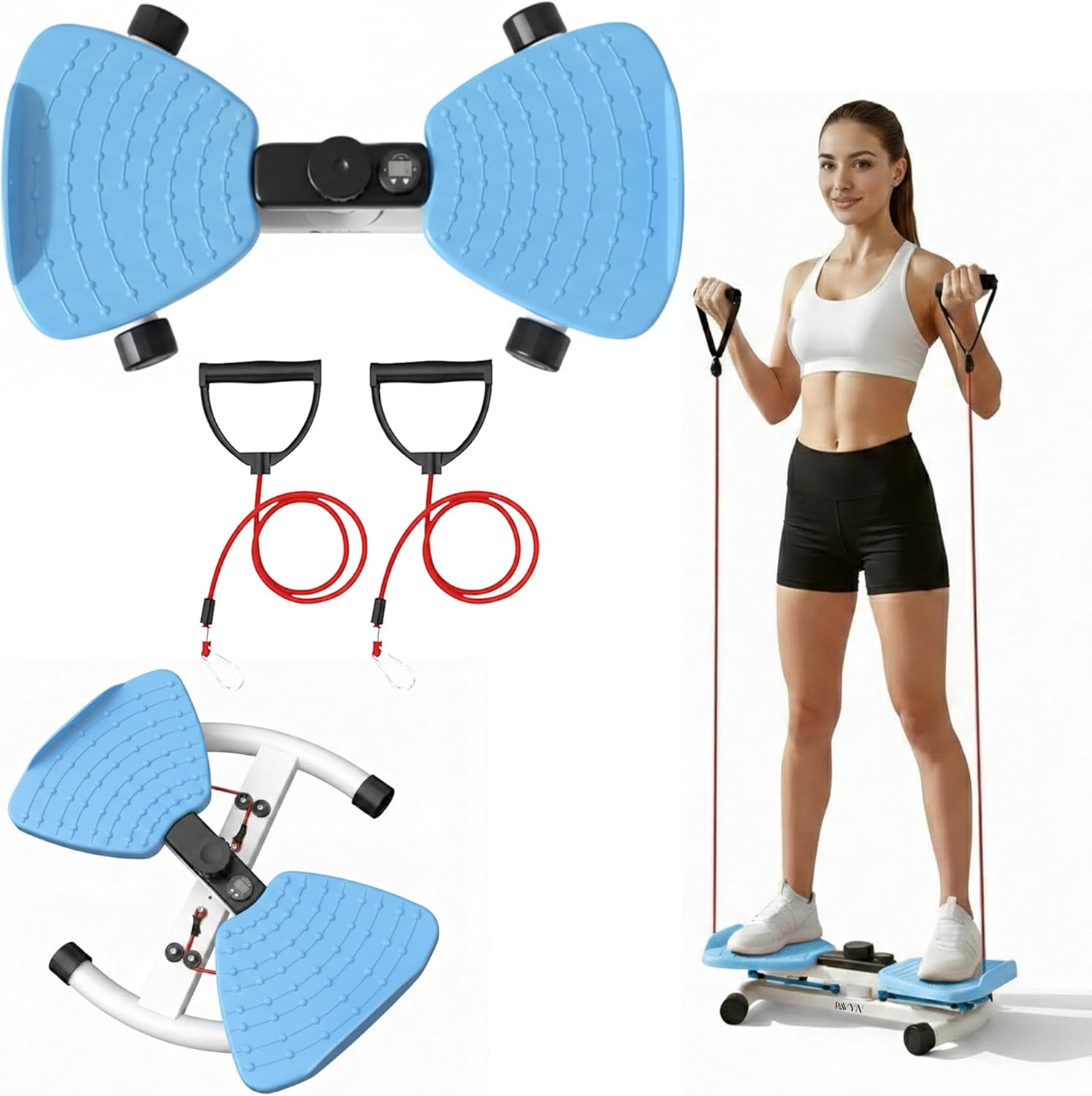 Waist Twister Machine Exercise with Smart LED Monitor, Ultra Quiet 20db Twist Board for Exercise, 330lbs Anti-Slip Ab Twister Board, Home Gym Twist Exercise Machine for Full Body Workout
