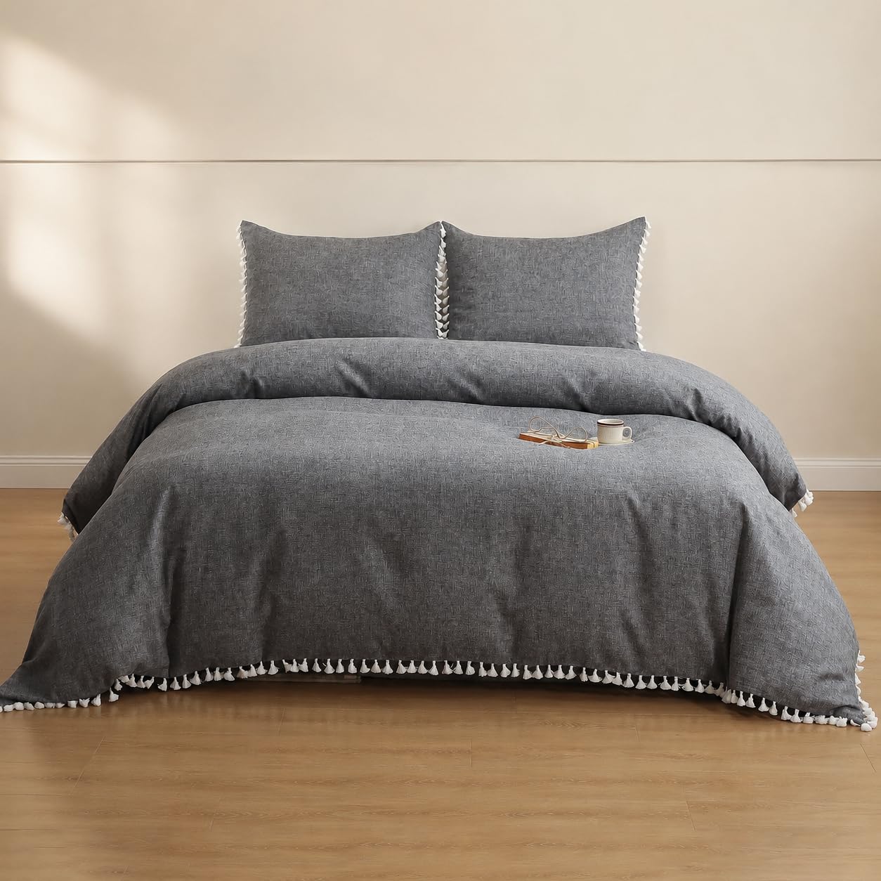 Parure de lit bohème lin mélangé pour une chambre cocooning