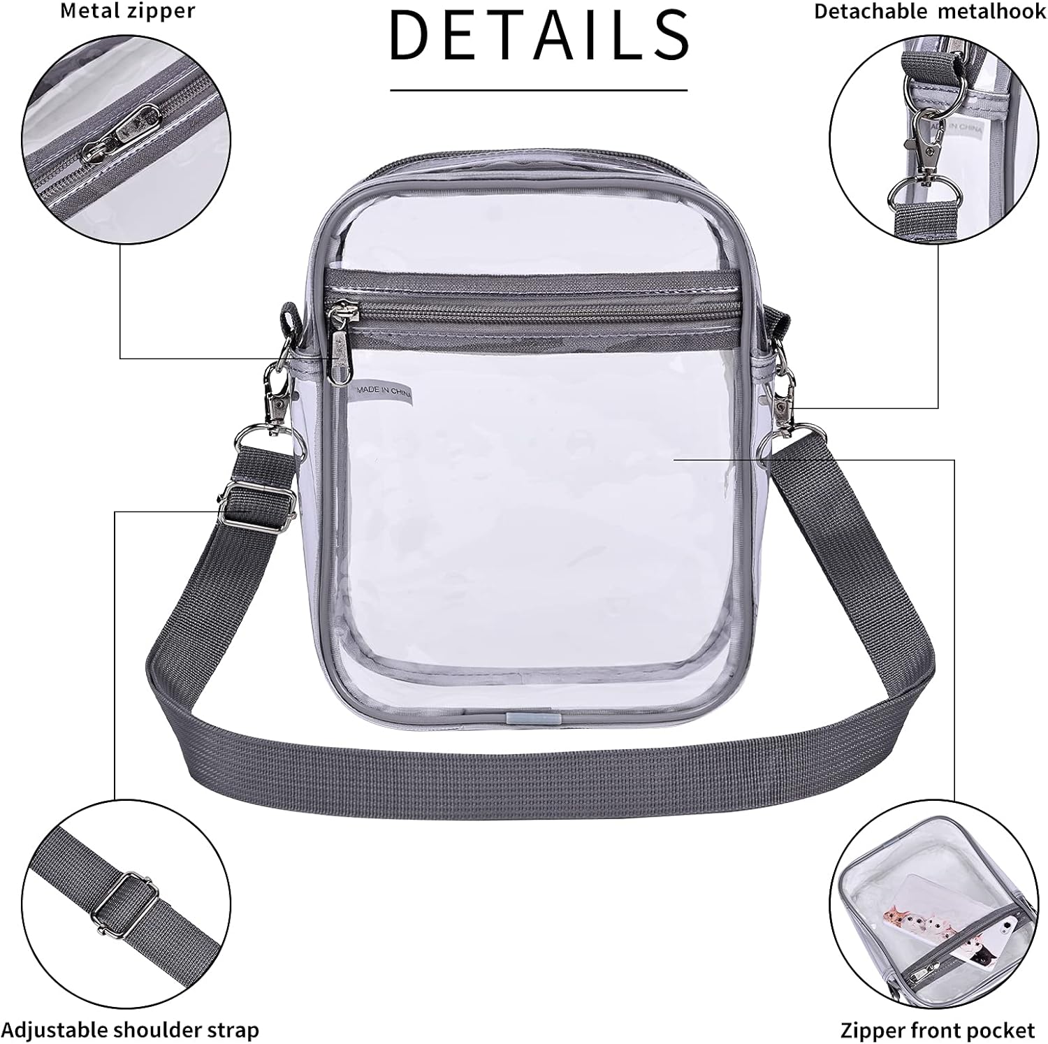 Miniatura 6 de Bolsa de mensajero transparente para viajes de trabajo y negocios para hombres y mujeres aprobada para estadios