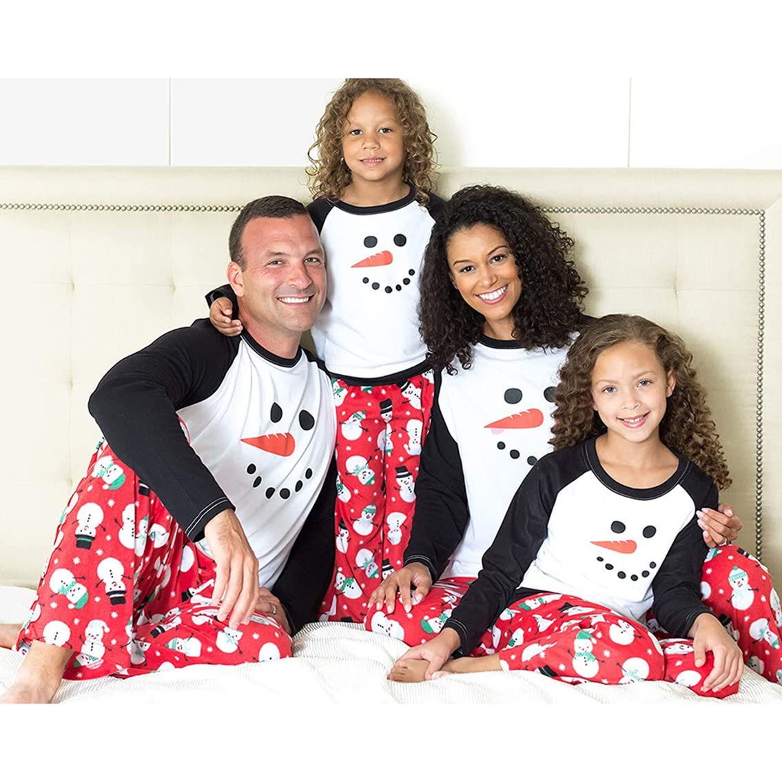 Pyjama Enfant Bonhomme De Neige 2 Pièces - Manches Longues, Polyester Doux, Pour Fêtes De Noël