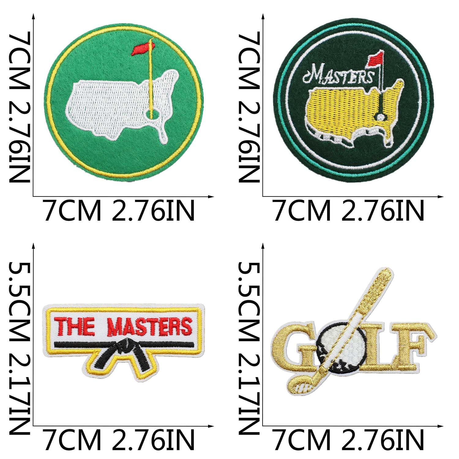 Nicime 12pcs Golf Master Iron/Sew on Patches, Sport Themed Embroidered Applique, Cute Funny Decration for Clothes, Hat, Bag, Jeans, Dress, Shirt