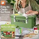 Flexzion Multipurpose Metal Storage Box - Metal Box with Lid, Handles, and Dual Latches for Medical and Tool Storage - 4 Compartments with Safety Lock, Green