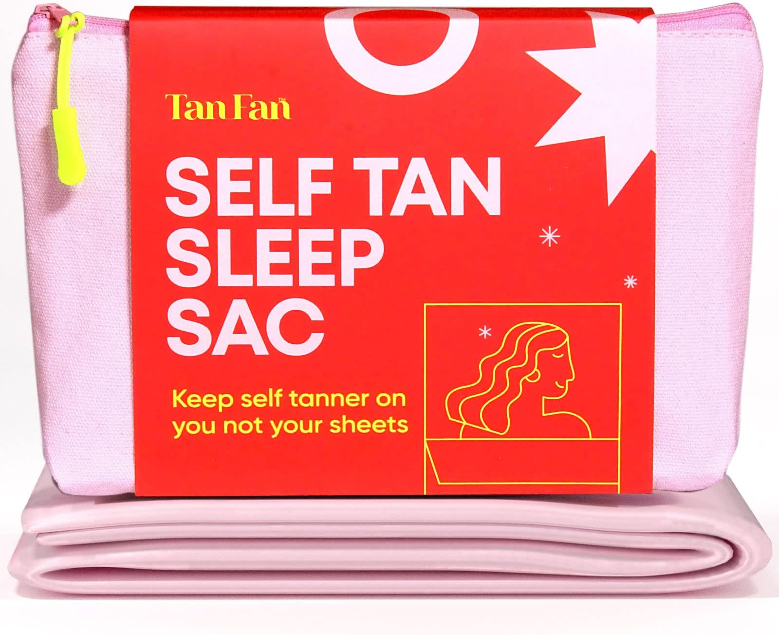 Tan Fan Self Tan Sleep Sack - Stop Fake Tanner Staining Sheets Overnight - Bed Sheet Protector - No Transfer or Stickiness - Perfect After Spray Tan, Mousse, Lotion - Lightweight, Cooling, Sleep Sac