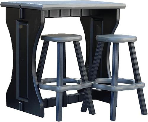 Miniatura 9 de Doble barra gris profundo superior y base negra, ideal para patio, bañera de hidromasaje, patio trasero, diseño duradero resistente a la intemperie