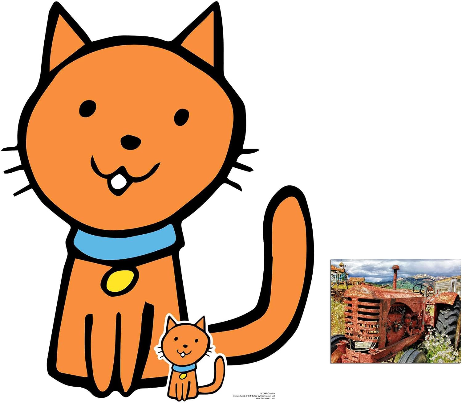 Cute Cat Animal Cardboard Cutout/Standup Fan Pack, 87cm x 72cm Includes Mini Cutout and 8x10 Photo
