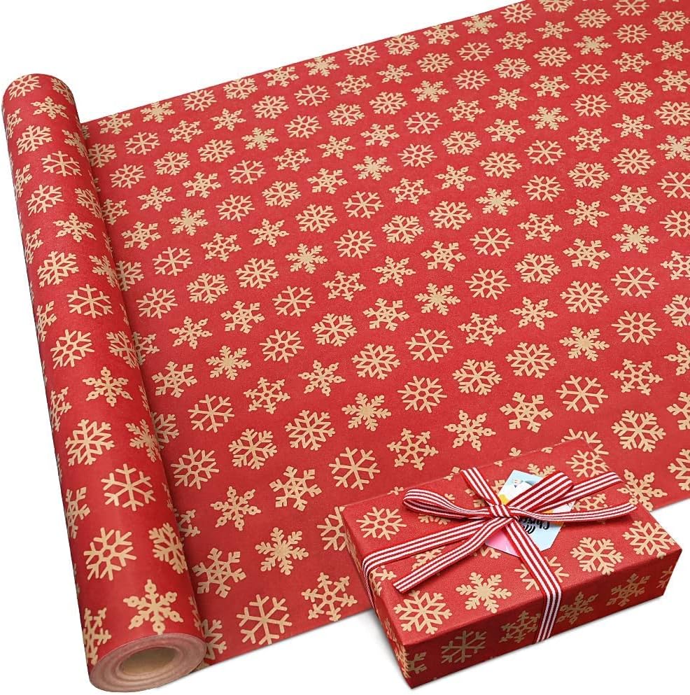 DOJoykey Christmas Gift Wrapping Paper, 16M x 43cm Large Roll Package