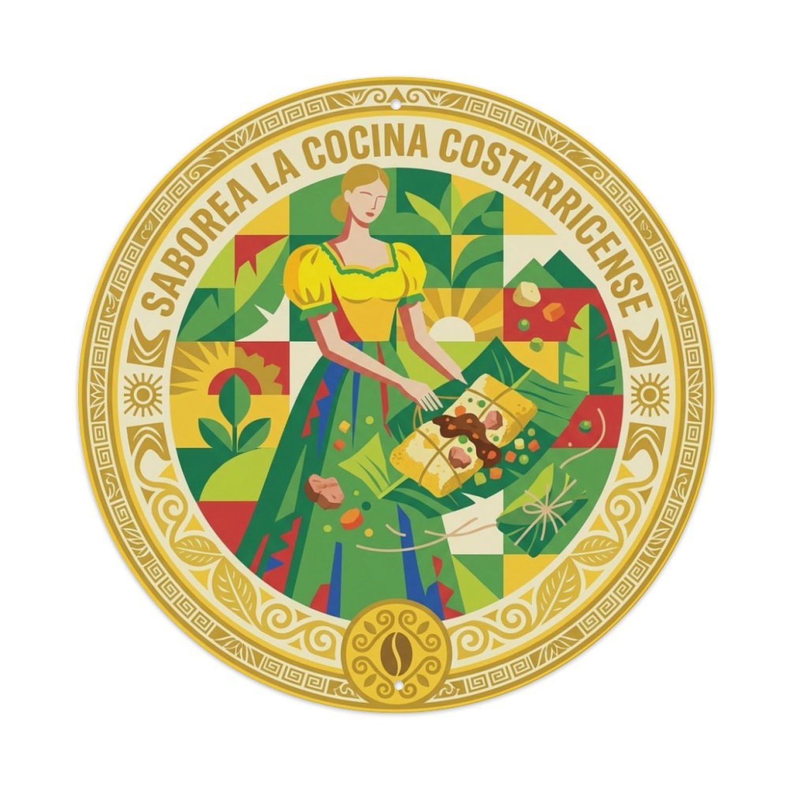 Proud Costa Rican Cuisine Tamal Corn Cook Metal Tin Sign
