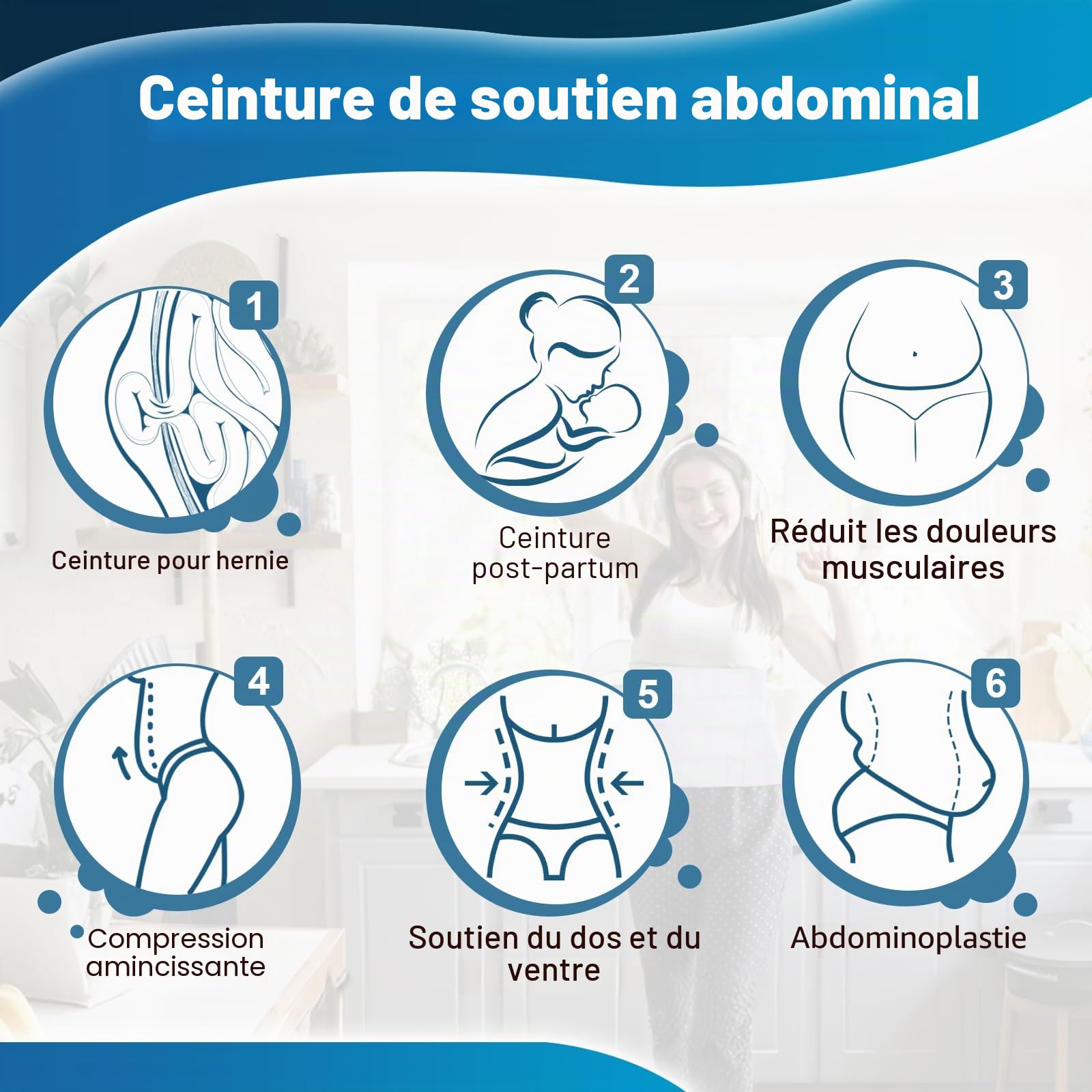 Ceinture abdominale post-chirurgie pour ventre, hystérectomie post-partum, grossesse, hernie, récupération du ventre, pour homme et femme