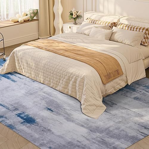 Miniatura 2 de OIGAE Alfombra moderna abstracta de 6 x 9 pies, suave, duradera, de pelo bajo, lavable a máquina con respaldo antideslizante, resistente a las