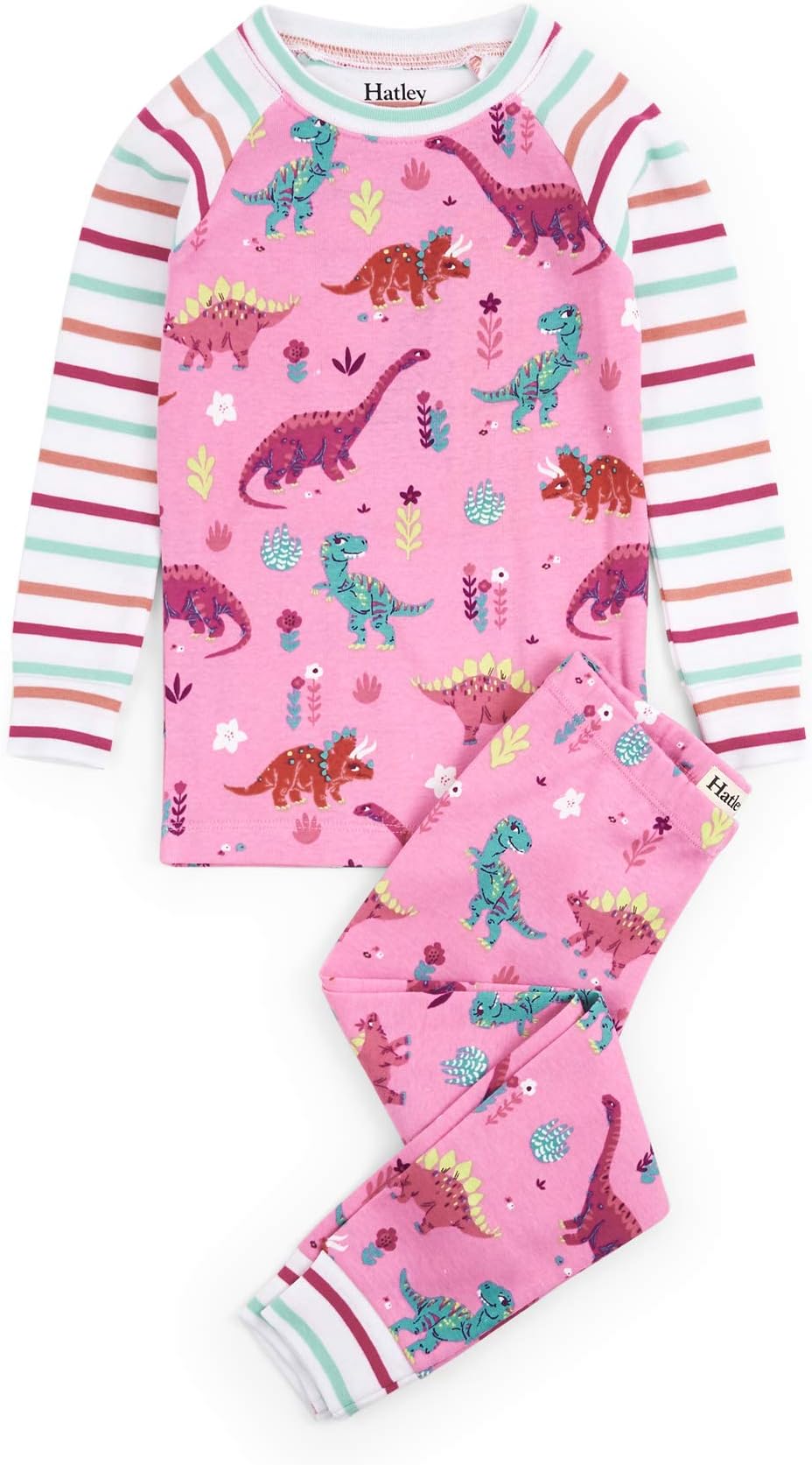 Girl's Organic Cotton Long Sleeve Printed Pyjama Sets