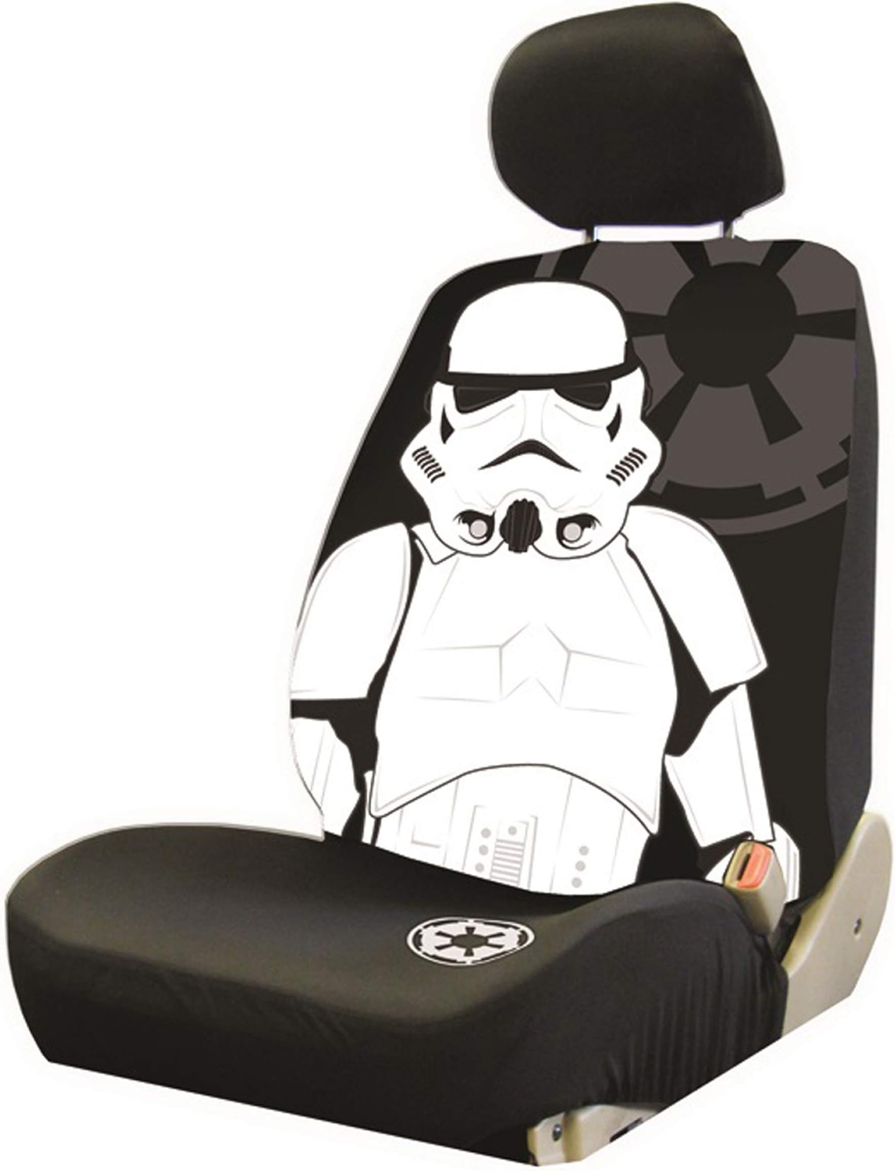 006933R01 Star Wars Stormtrooper Low Back Universal Fit Car Truck SUV Seat Cover, Black and White
