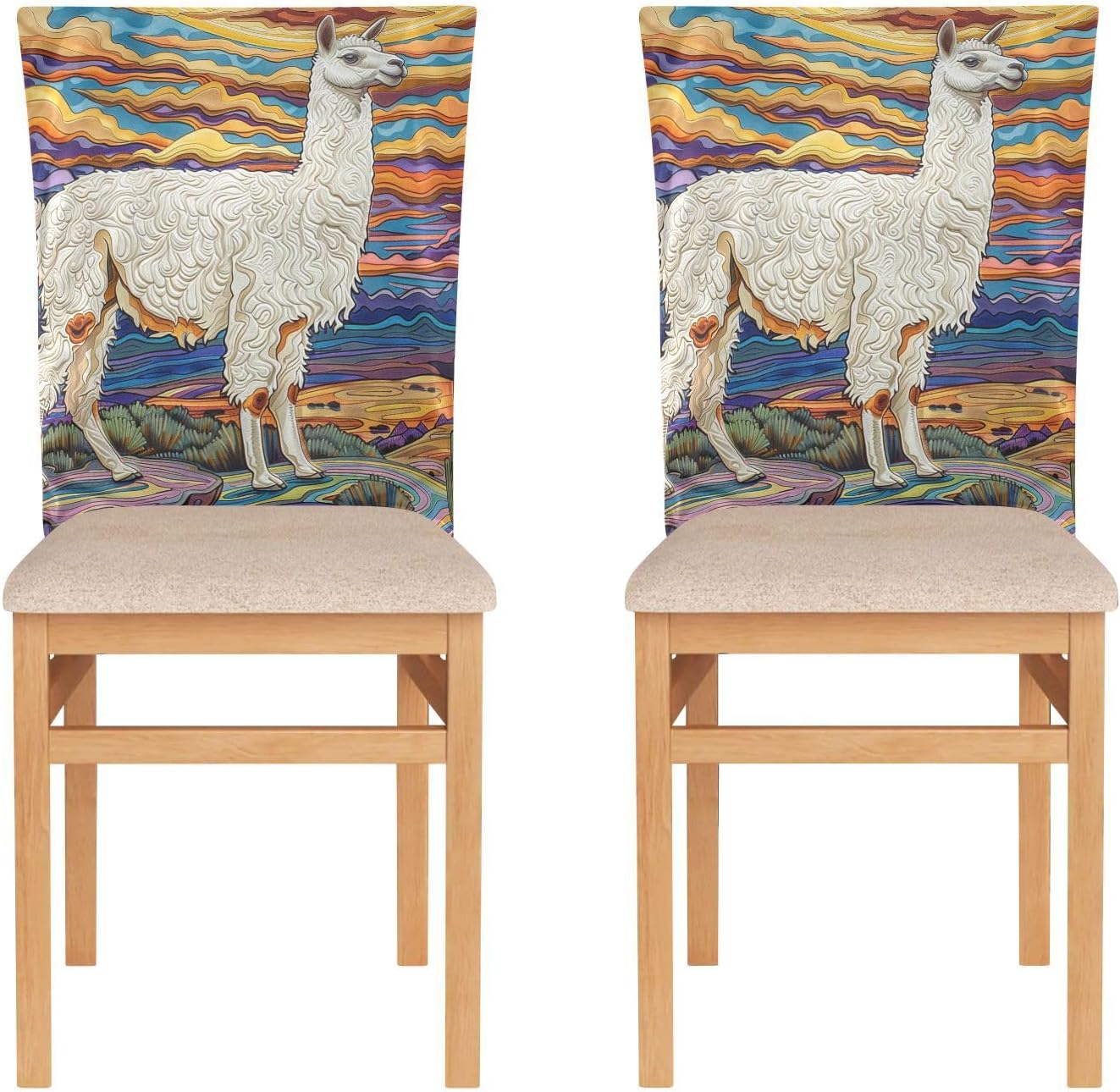 Art Andean Alpaca Decorative Chair Protectors for Bedroom Anti-Dust Gaming Chair Covers forro para sillas de comedor 6 sillas Set of 6